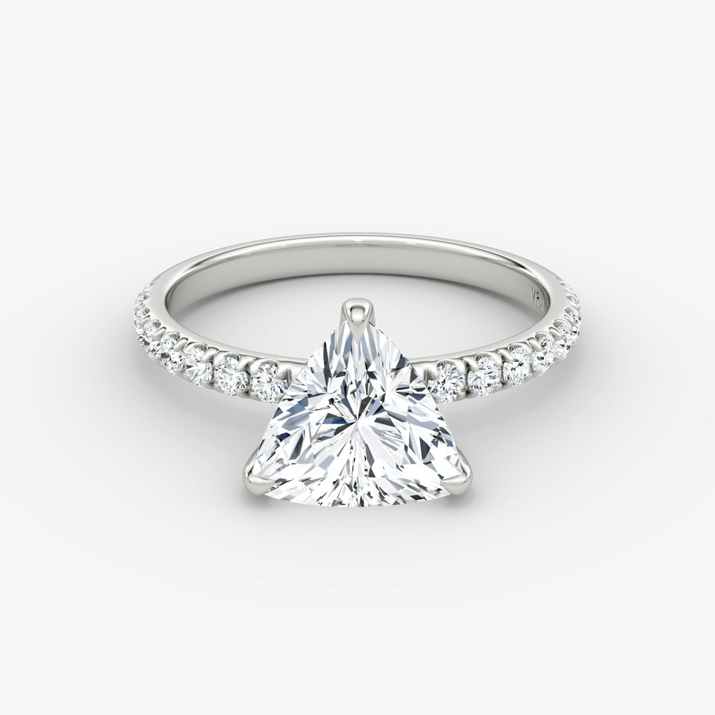 The Classic | Trillion | 18k | 18k White Gold | Band width: Large | Band: Pavé | Diamond orientation: vertical | Carat weight: See full inventory
