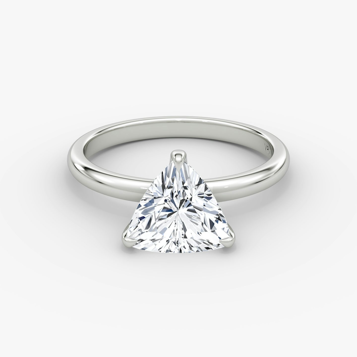 The Classic | Trillion | 18k | 18k White Gold | Band width: Large | Band: Plain | Diamond orientation: vertical | Carat weight: See full inventory