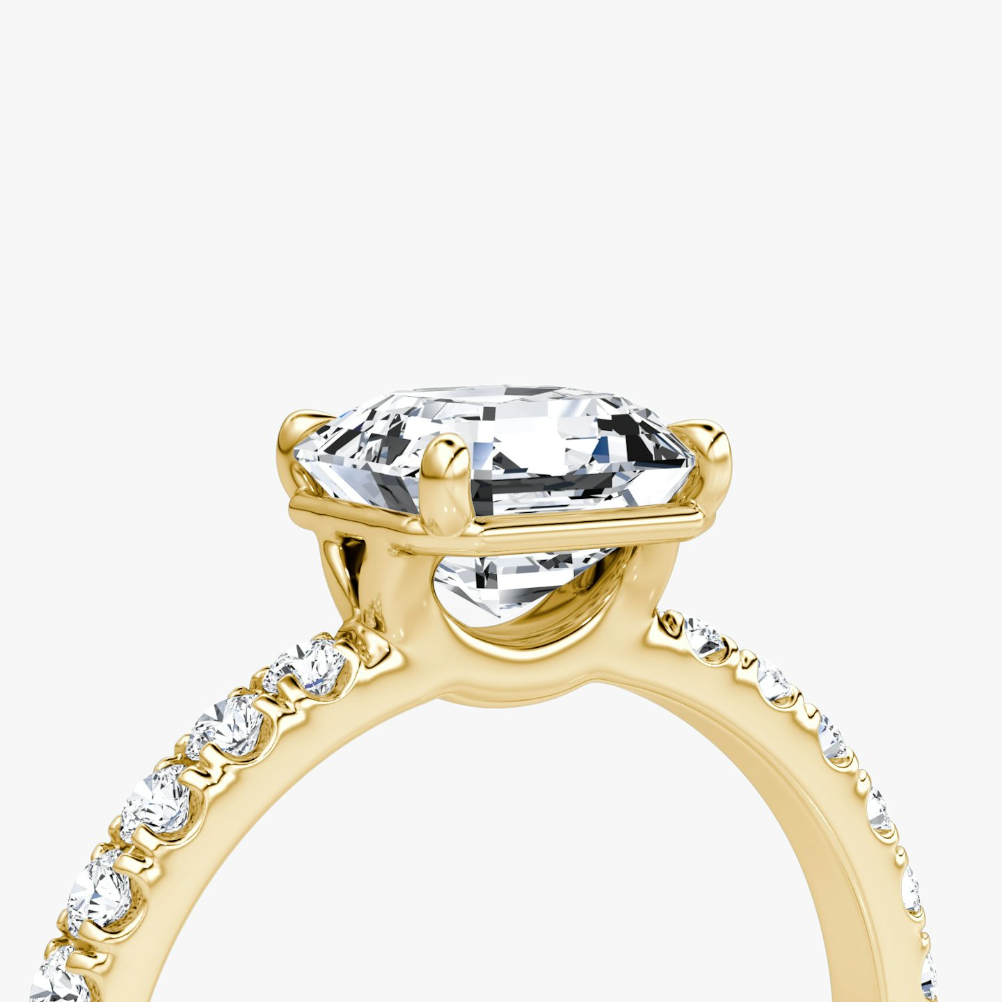 The Signature | Asscher | 18k | 18k Yellow Gold | Band width: Large | Band: Pavé | Setting style: Plain | Diamond orientation: vertical | Carat weight: See full inventory