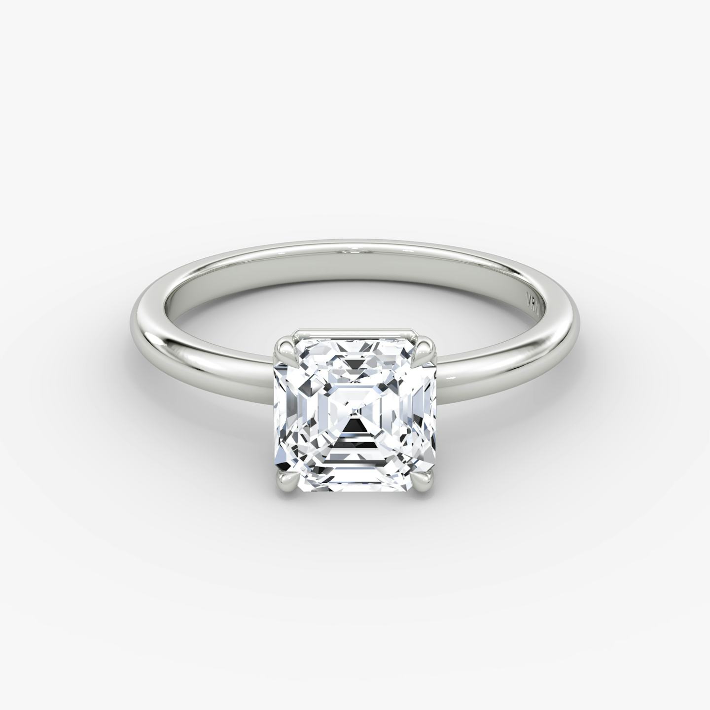 The Signature | Asscher | Platinum | Band width: Large | Band: Plain | Setting style: Plain | Diamond orientation: vertical | Carat weight: See full inventory