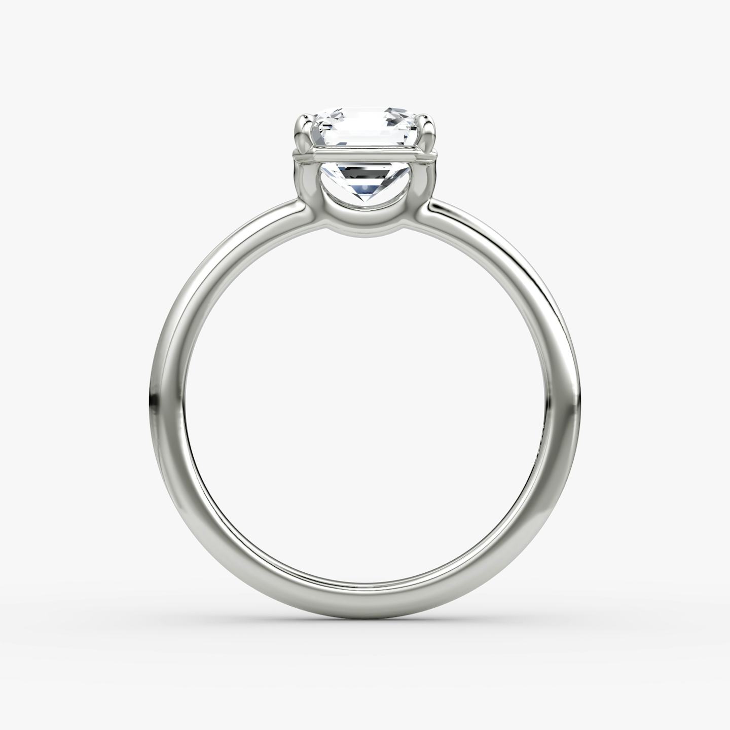 The Signature | Asscher | 18k | 18k White Gold | Band width: Large | Band: Plain | Setting style: Plain | Diamond orientation: vertical | Carat weight: See full inventory