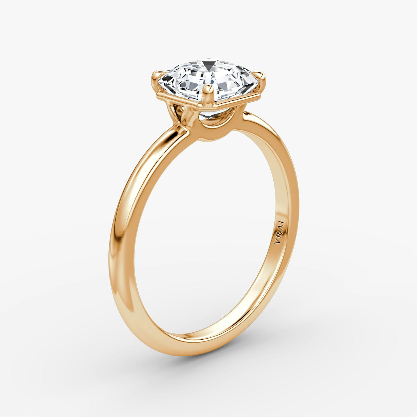 The Signature | Asscher | 14k | 14k Rose Gold | Band width: Large | Band: Plain | Setting style: Plain | Diamond orientation: vertical | Carat weight: See full inventory