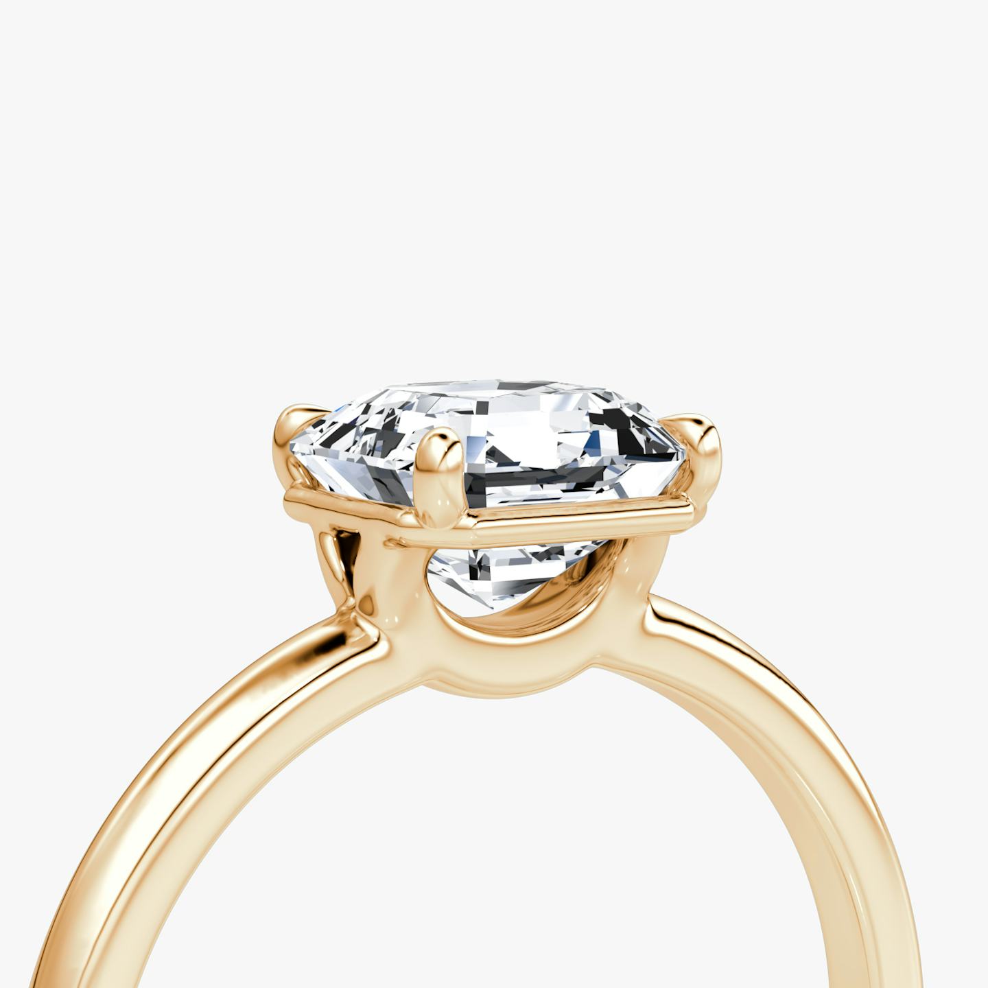 The Signature | Asscher | 14k | 14k Rose Gold | Band width: Large | Band: Plain | Setting style: Plain | Diamond orientation: vertical | Carat weight: See full inventory