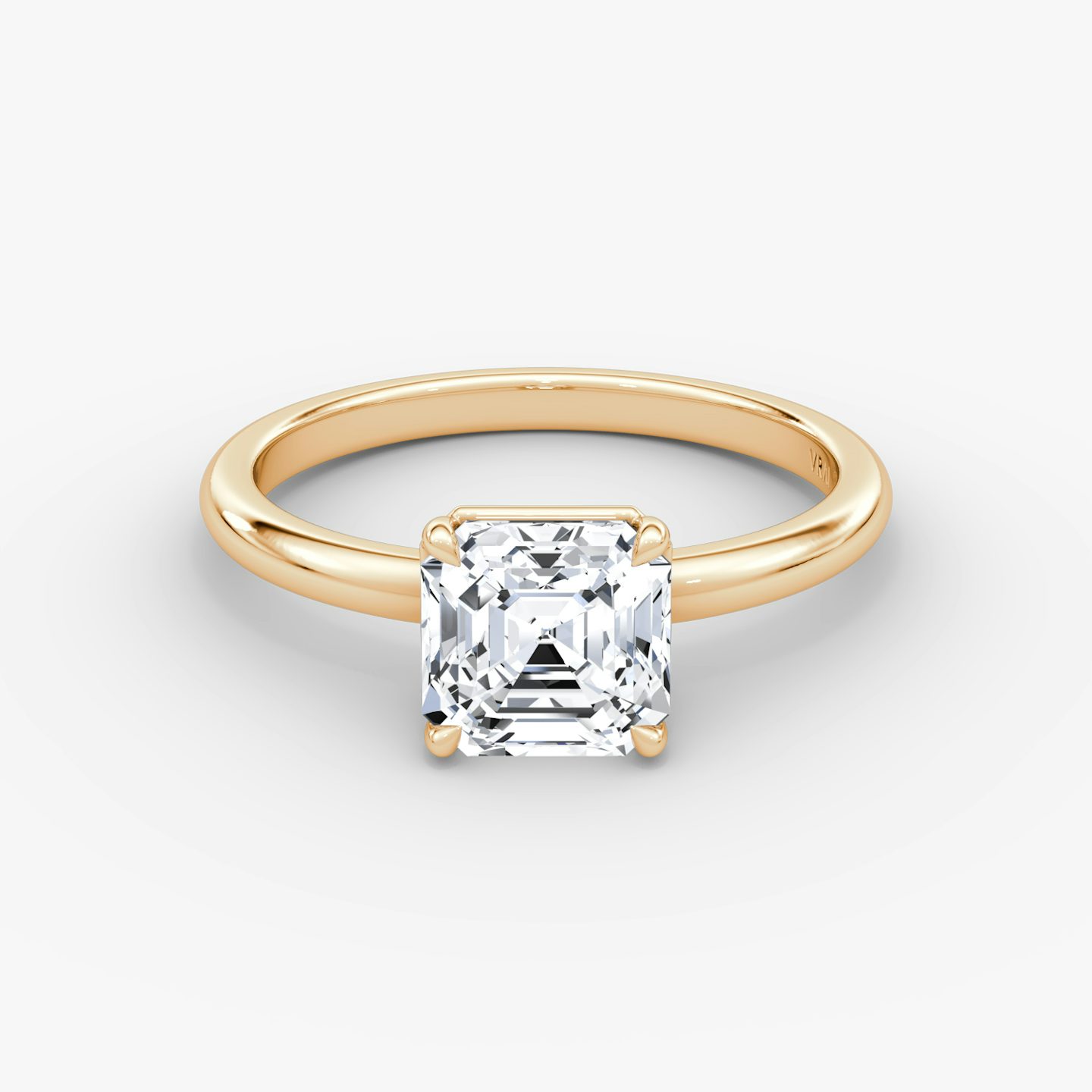 The Signature | Asscher | 14k | 14k Rose Gold | Band: Plain | Band width: Large | Setting style: Plain | Diamond orientation: vertical | Carat weight: See full inventory