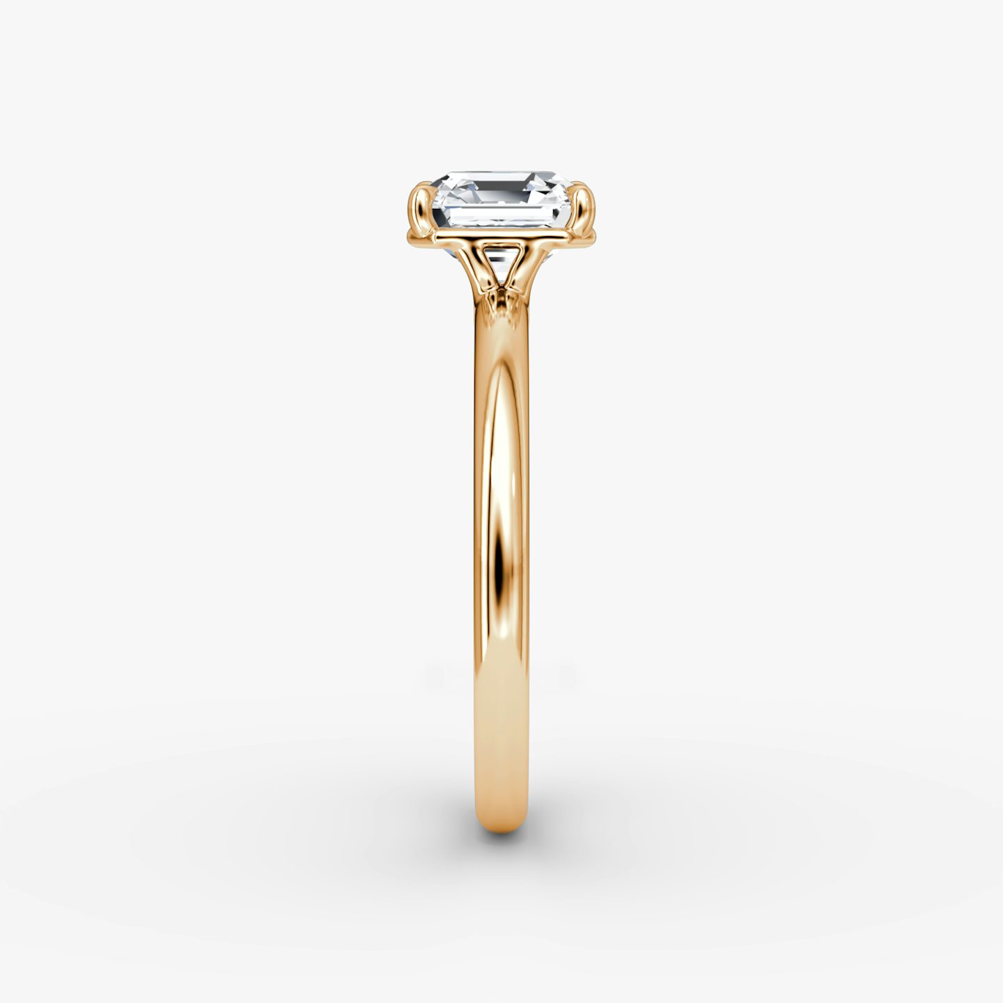 The Signature | Asscher | 14k | 14k Rose Gold | Band width: Large | Band: Plain | Setting style: Plain | Diamond orientation: Horizontal | Carat weight: See full inventory