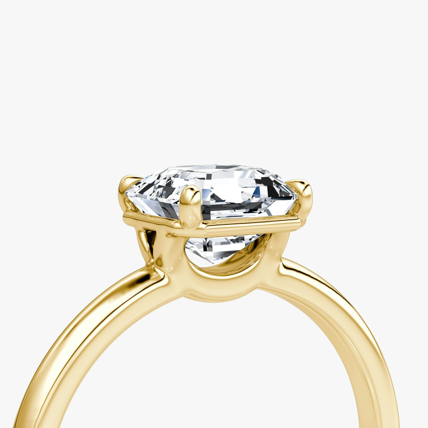 The Signature | Asscher | 18k | 18k Yellow Gold | Band: Plain | Band width: Large | Setting style: Plain | Diamond orientation: Horizontal | Carat weight: See full inventory