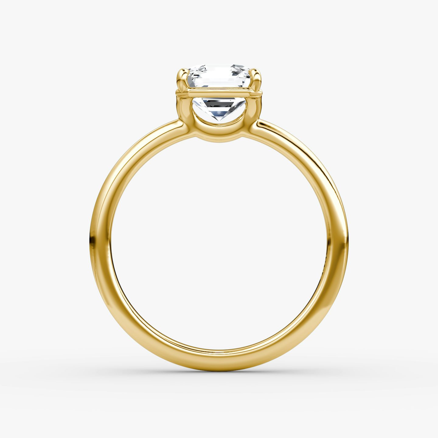 The Signature | Asscher | 18k | 18k Yellow Gold | Band width: Large | Band: Plain | Setting style: Plain | Diamond orientation: Horizontal | Carat weight: See full inventory