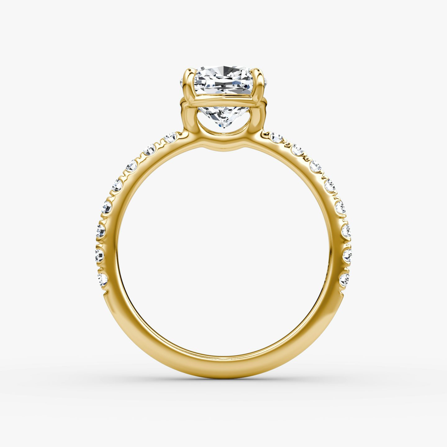 The Signature | Pavé Cushion | 18k | 18k Yellow Gold | Band width: Large | Band: Pavé | Setting style: Plain | Diamond orientation: vertical | Carat weight: See full inventory