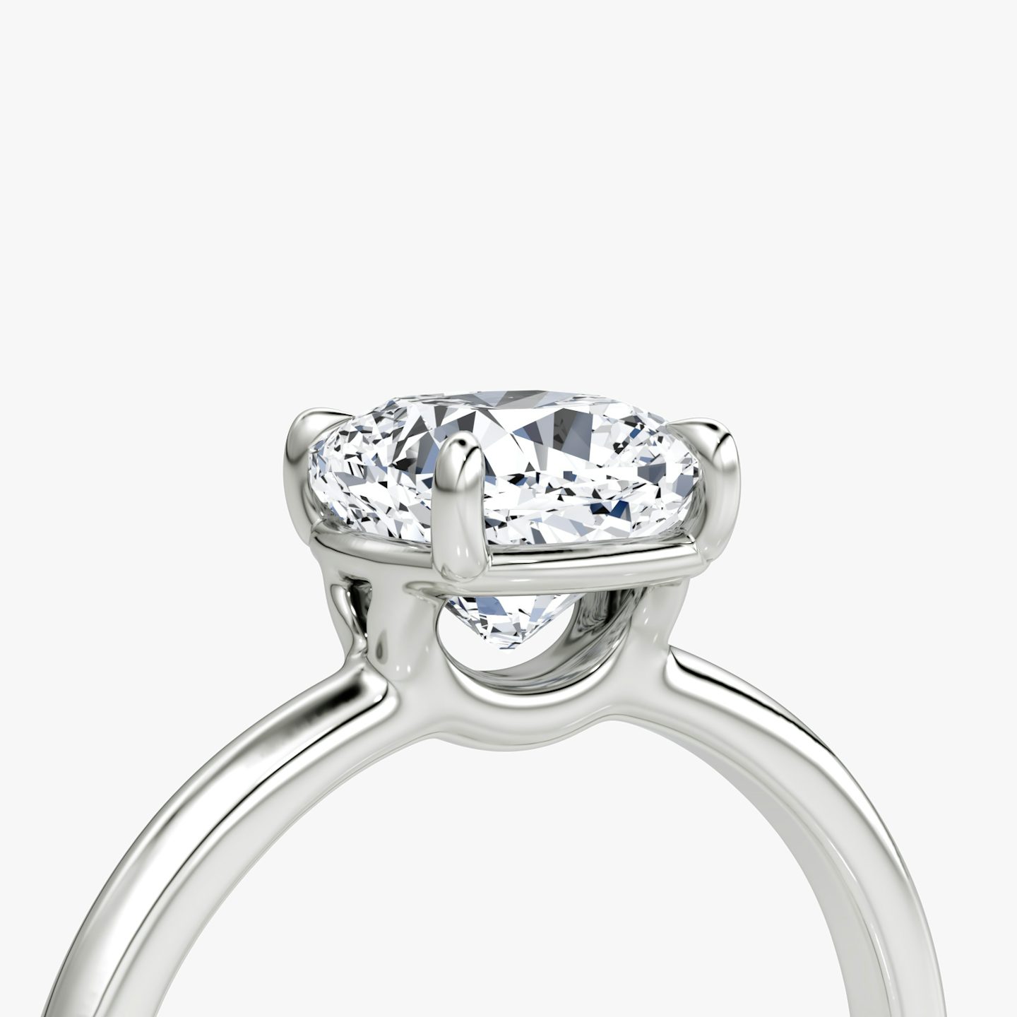 The Signature | Pavé Cushion | 18k | 18k White Gold | Band: Plain | Band width: Large | Setting style: Plain | Diamond orientation: vertical | Carat weight: See full inventory