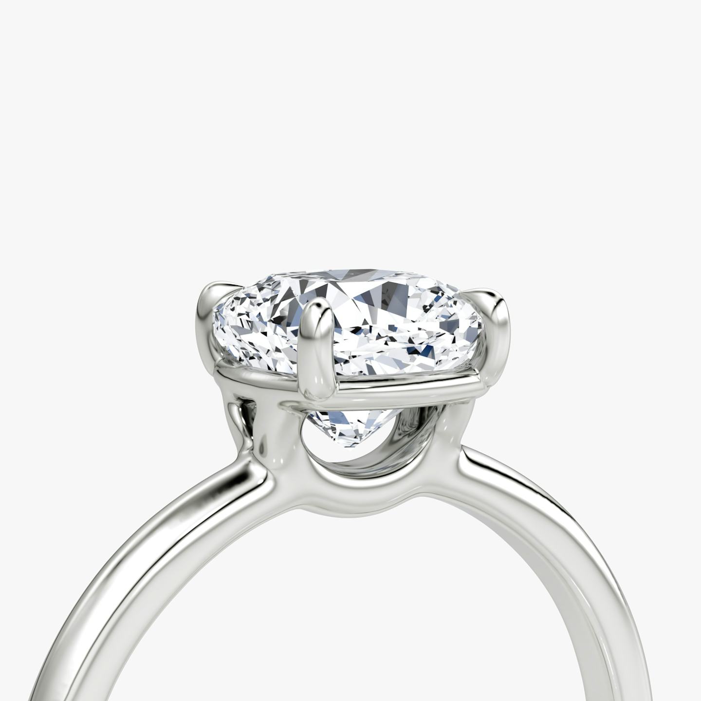 The Signature | Pavé Cushion | 18k | 18k White Gold | Band width: Large | Band: Plain | Setting style: Plain | Diamond orientation: vertical | Carat weight: See full inventory