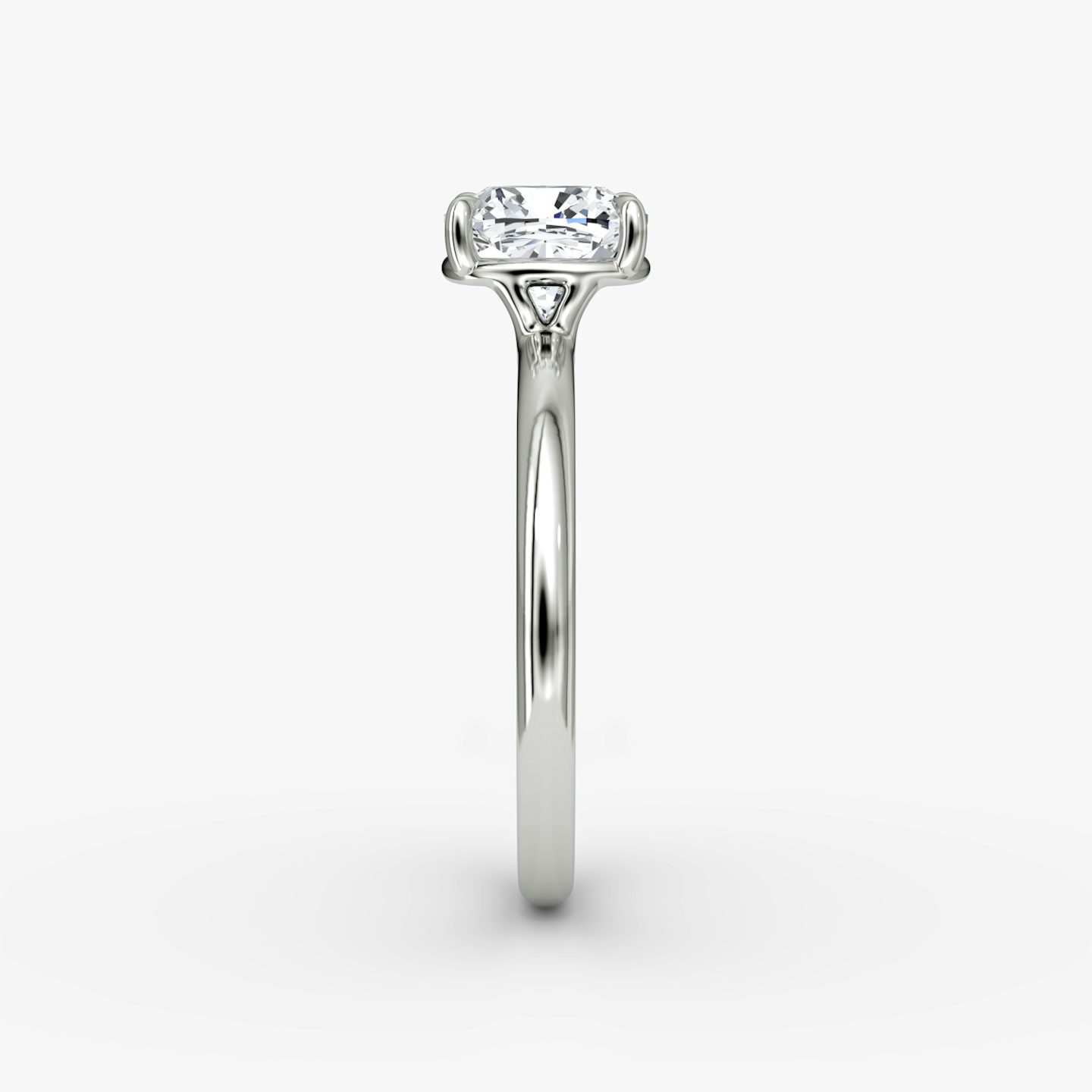 The Signature | Pavé Cushion | Platinum | Band: Plain | Band width: Large | Setting style: Plain | Diamond orientation: vertical | Carat weight: See full inventory