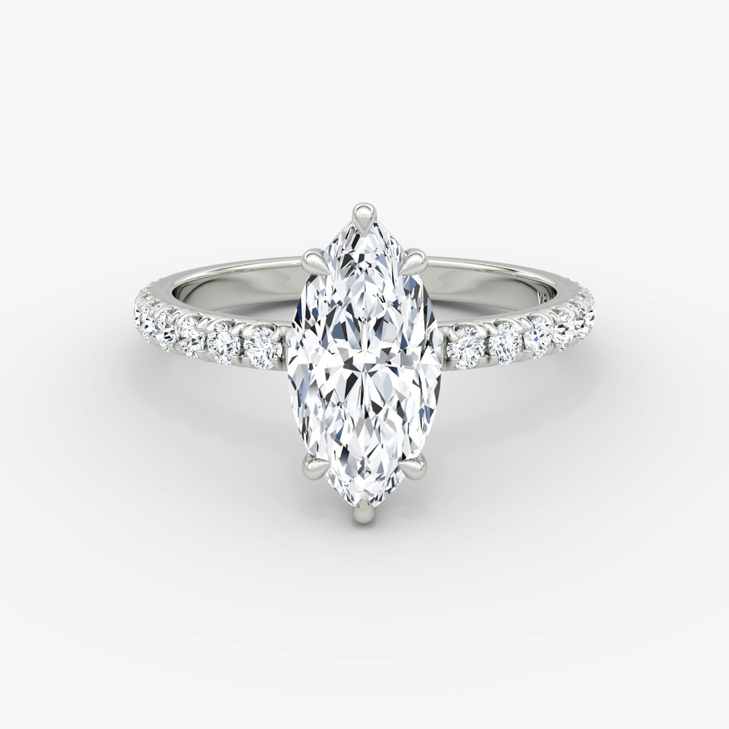 The Signature | Pavé Marquise | Platinum | Band width: Large | Band: Pavé | Setting style: Plain | Diamond orientation: vertical | Carat weight: See full inventory