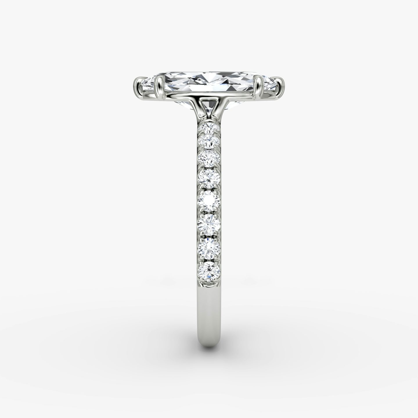 The Signature | Pavé Marquise | 18k | 18k White Gold | Band width: Large | Band: Pavé | Setting style: Plain | Diamond orientation: vertical | Carat weight: See full inventory