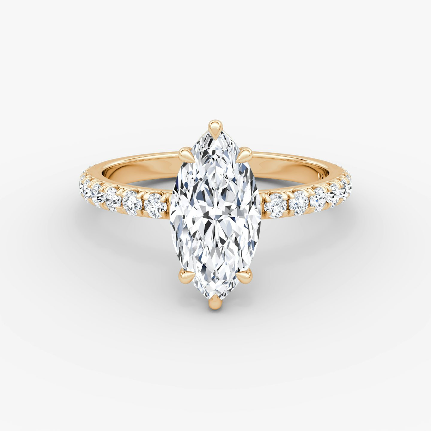 The Signature | Pavé Marquise | 14k | 14k Rose Gold | Band: Pavé | Band width: Large | Setting style: Plain | Diamond orientation: vertical | Carat weight: See full inventory