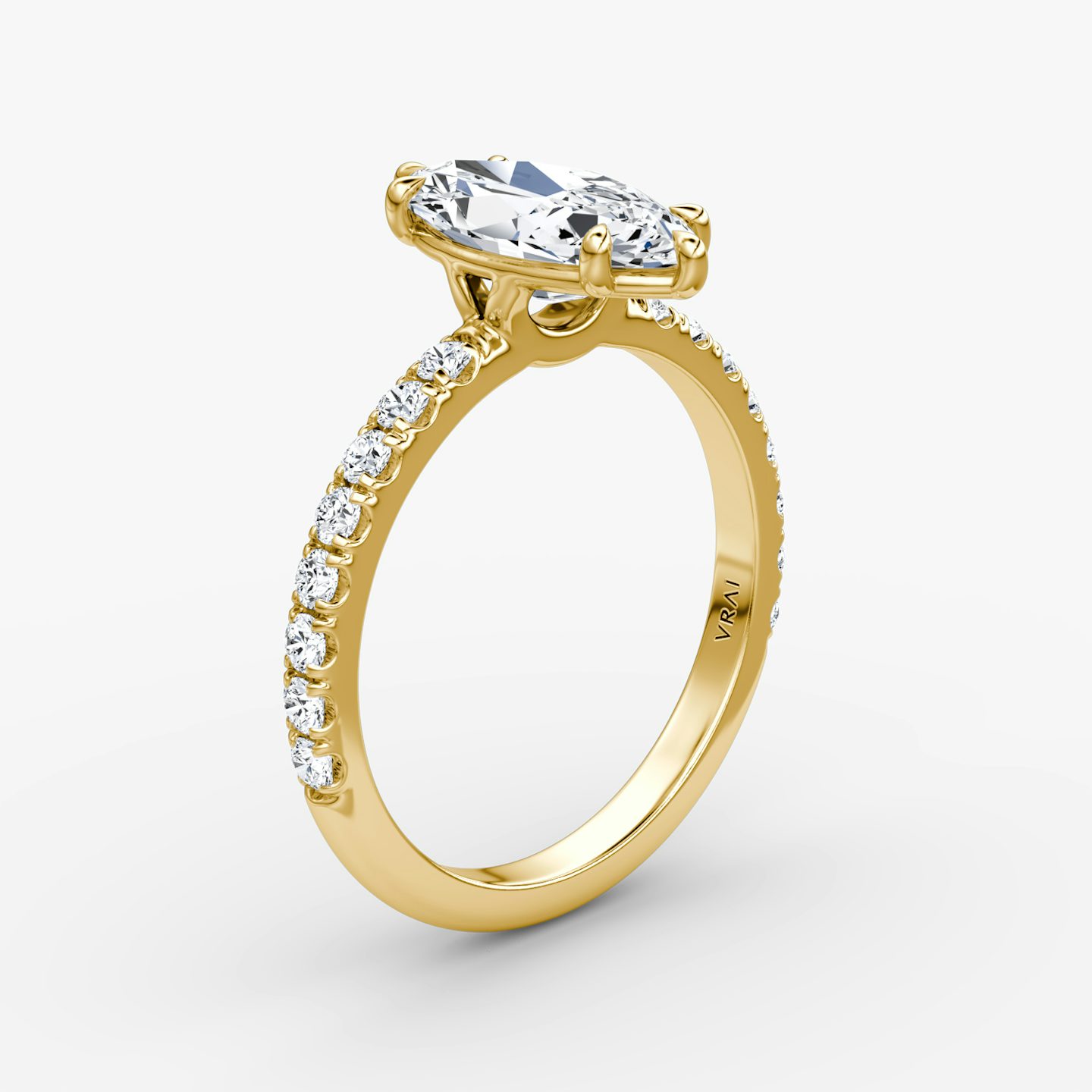 The Signature | Pavé Marquise | 18k | 18k Yellow Gold | Band width: Large | Band: Pavé | Setting style: Plain | Diamond orientation: vertical | Carat weight: See full inventory
