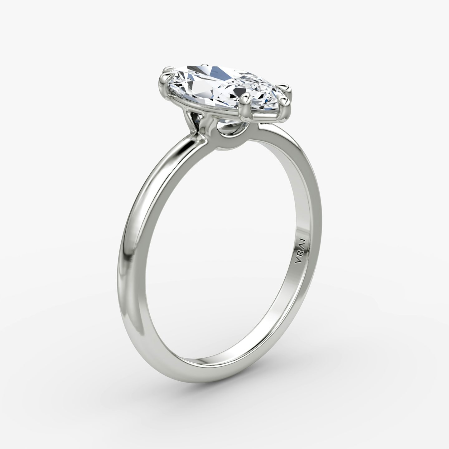 The Signature | Pavé Marquise | 18k | 18k White Gold | Band: Plain | Band width: Large | Setting style: Plain | Diamond orientation: vertical | Carat weight: See full inventory