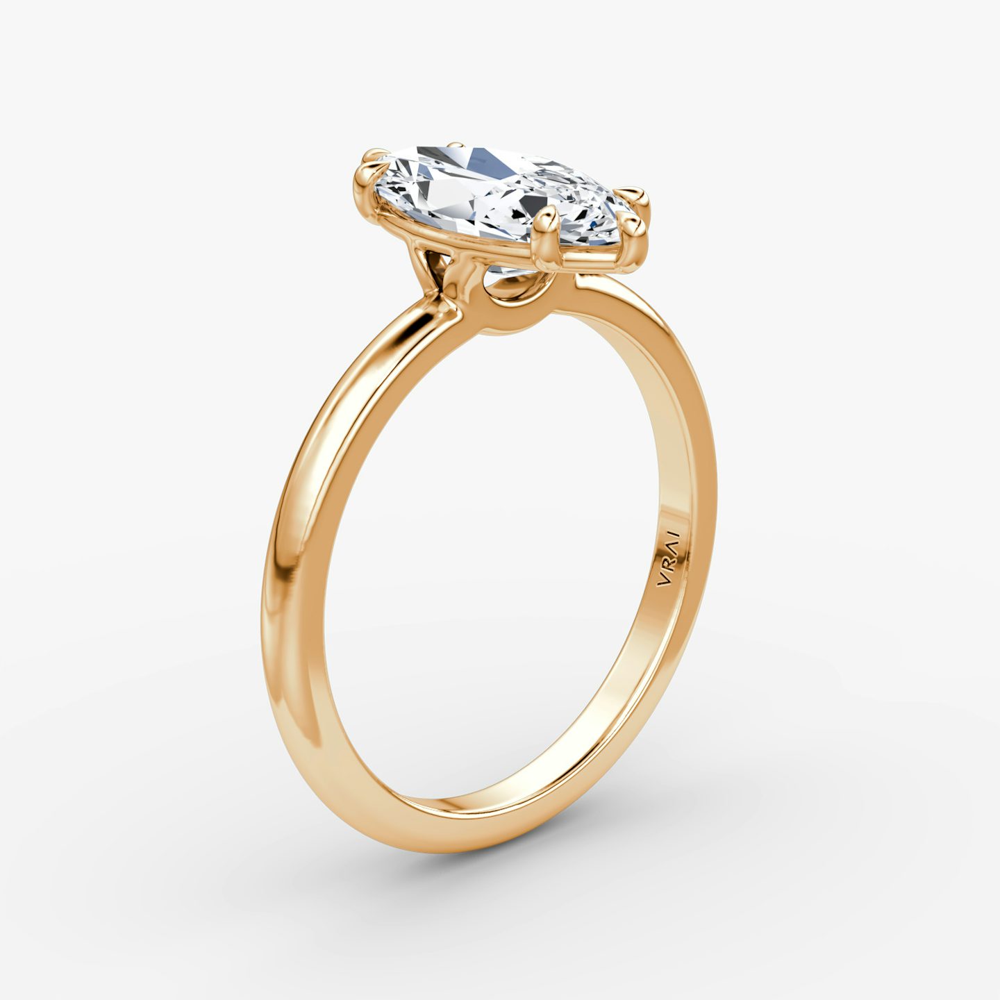 The Signature | Pavé Marquise | 14k | 14k Rose Gold | Band: Plain | Band width: Large | Setting style: Plain | Diamond orientation: vertical | Carat weight: See full inventory