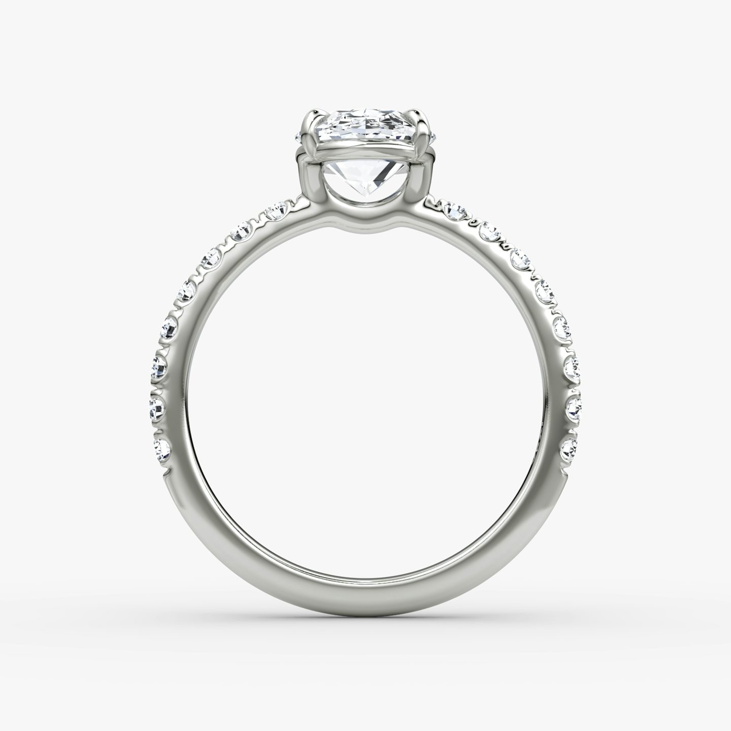 The Signature | Oval | 18k | 18k White Gold | Band width: Large | Band: Pavé | Setting style: Plain | Diamond orientation: vertical | Carat weight: See full inventory