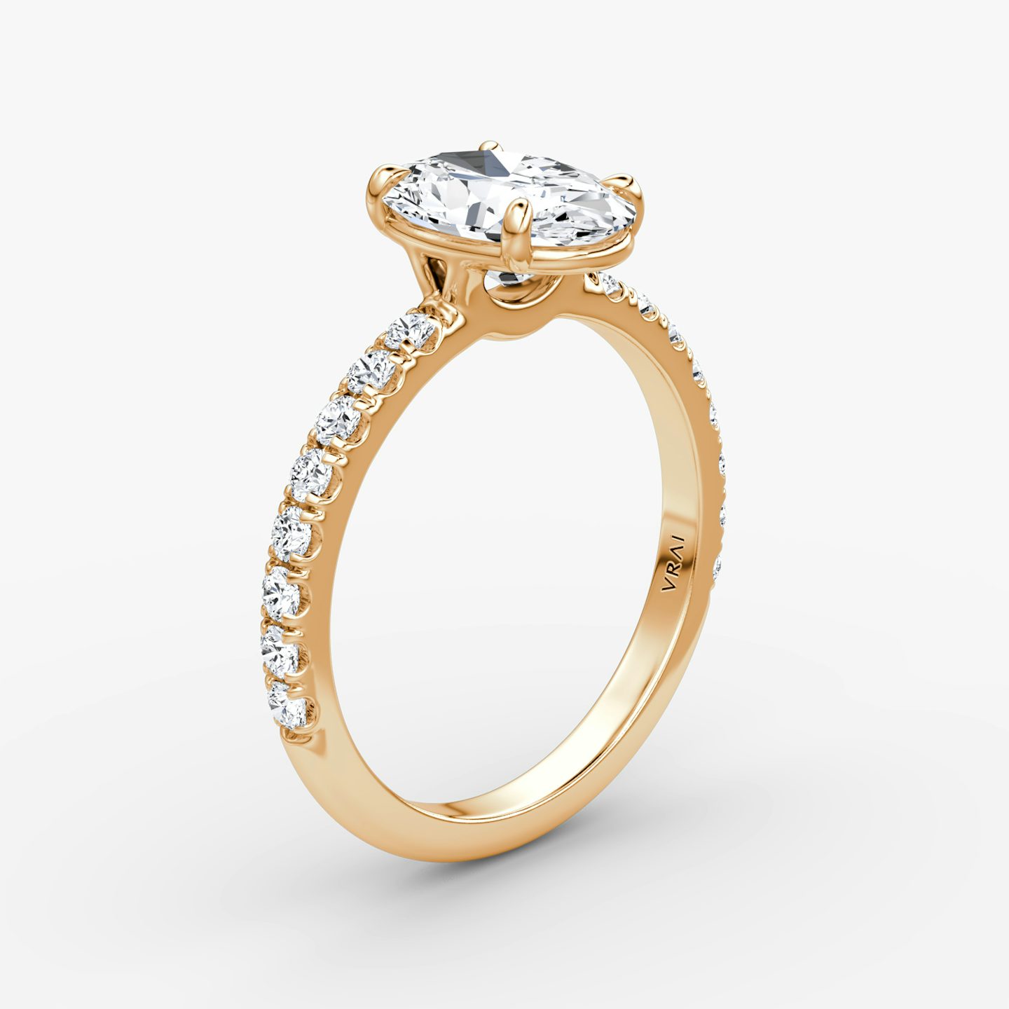 The Signature | Oval | 14k | 14k Rose Gold | Band width: Large | Band: Pavé | Setting style: Plain | Diamond orientation: vertical | Carat weight: See full inventory
