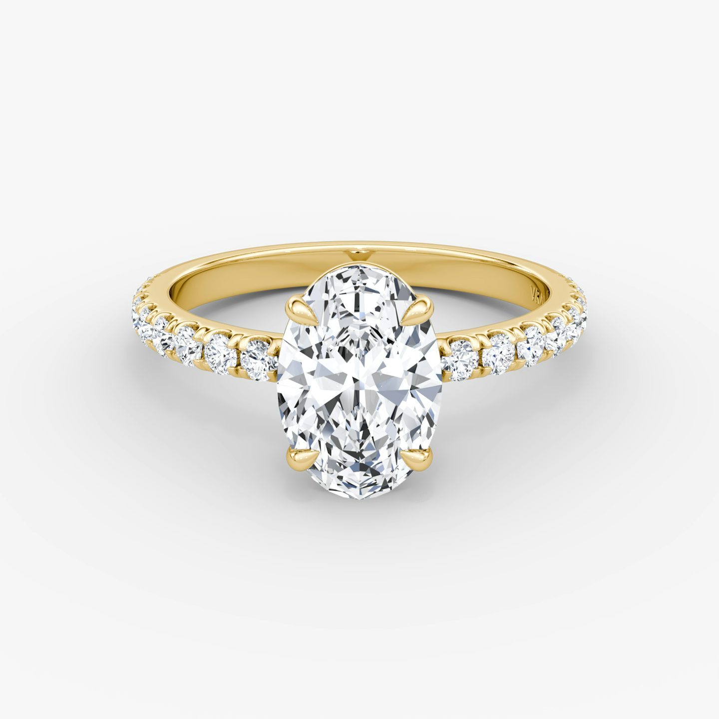 The Signature | Oval | 18k | 18k Yellow Gold | Band: Pavé | Band width: Large | Setting style: Plain | Diamond orientation: vertical | Carat weight: See full inventory