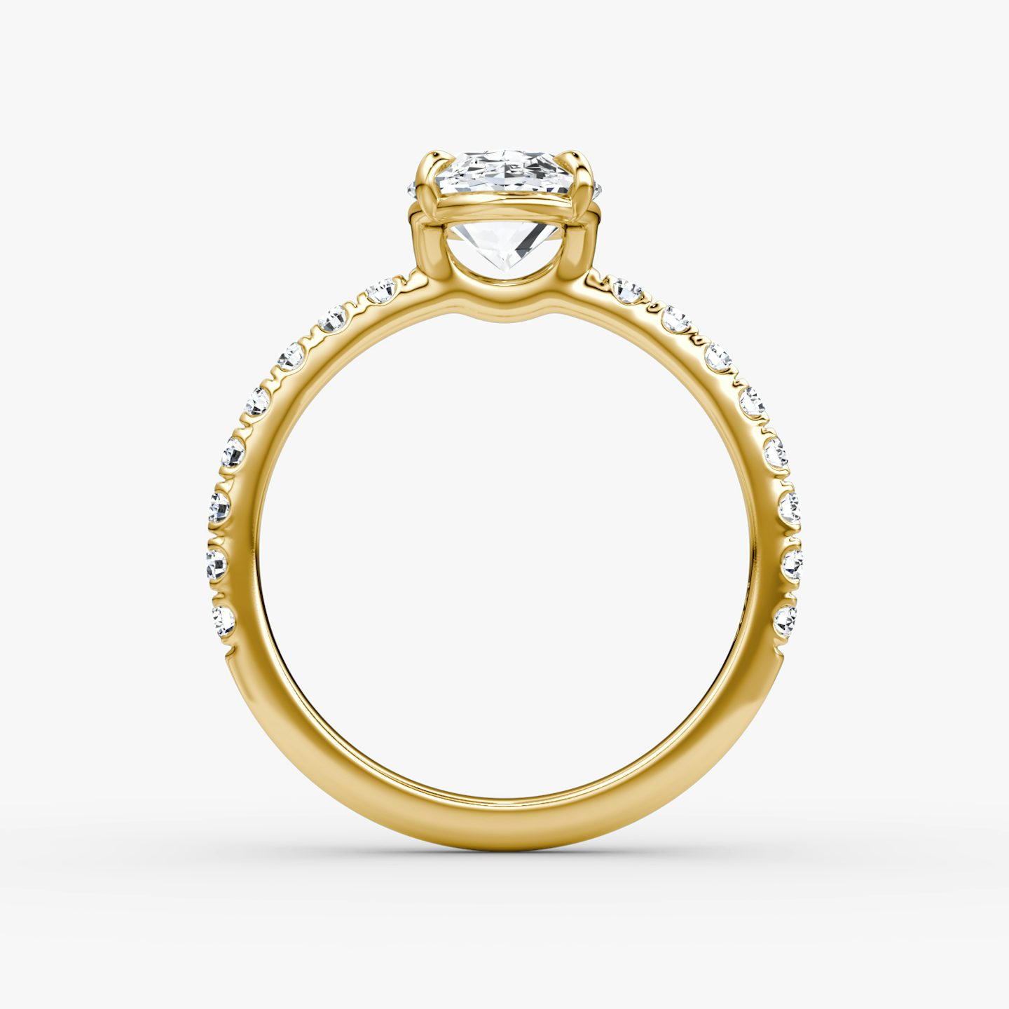The Signature | Oval | 18k | 18k Yellow Gold | Band width: Large | Band: Pavé | Setting style: Plain | Diamond orientation: vertical | Carat weight: See full inventory
