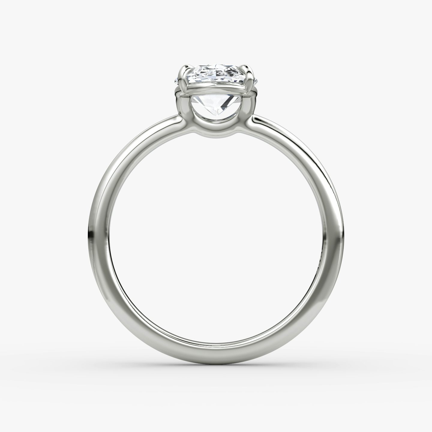 The Signature | Oval | 18k | 18k White Gold | Band: Plain | Band width: Large | Setting style: Plain | Diamond orientation: vertical | Carat weight: See full inventory