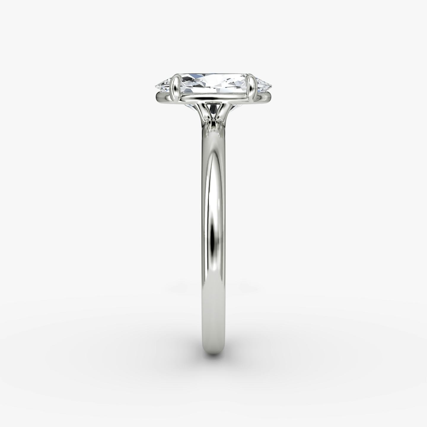 The Signature | Oval | Platinum | Band width: Large | Band: Plain | Setting style: Plain | Diamond orientation: vertical | Carat weight: See full inventory