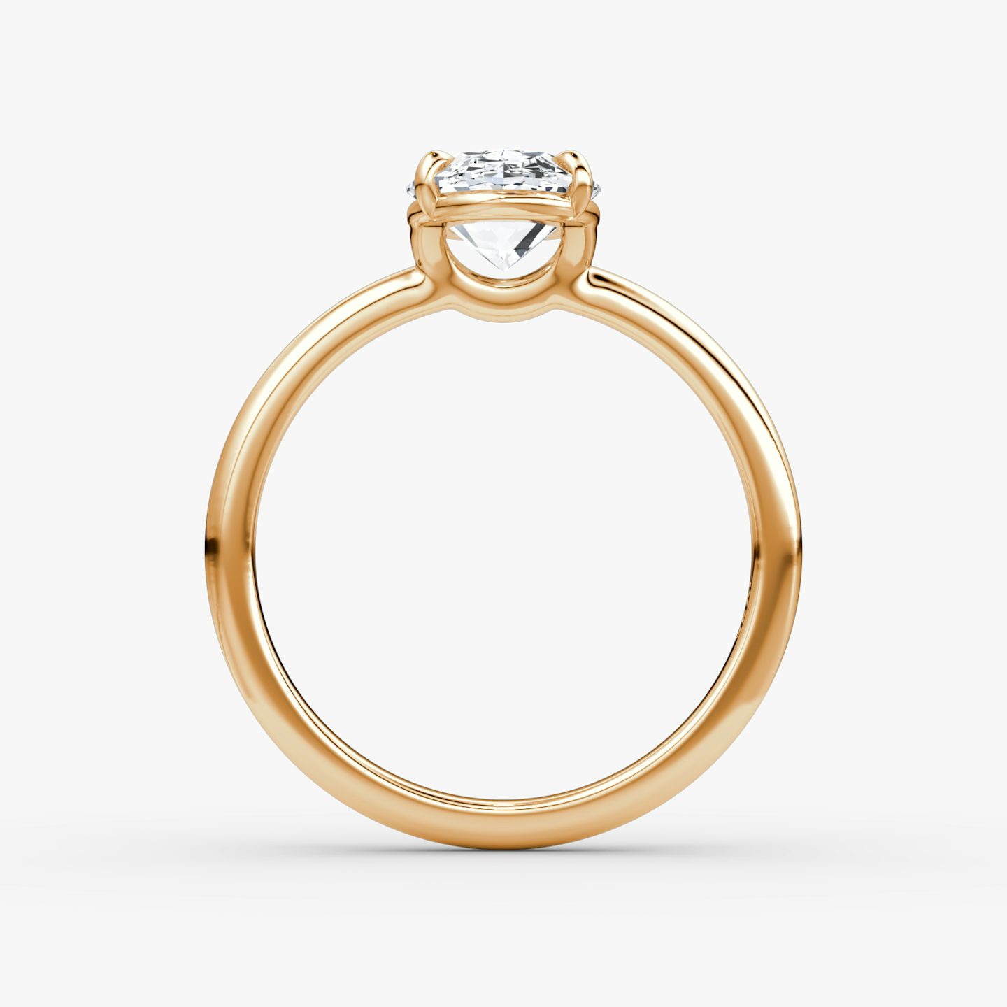 The Signature | Oval | 14k | 14k Rose Gold | Band: Plain | Band width: Large | Setting style: Plain | Diamond orientation: vertical | Carat weight: See full inventory