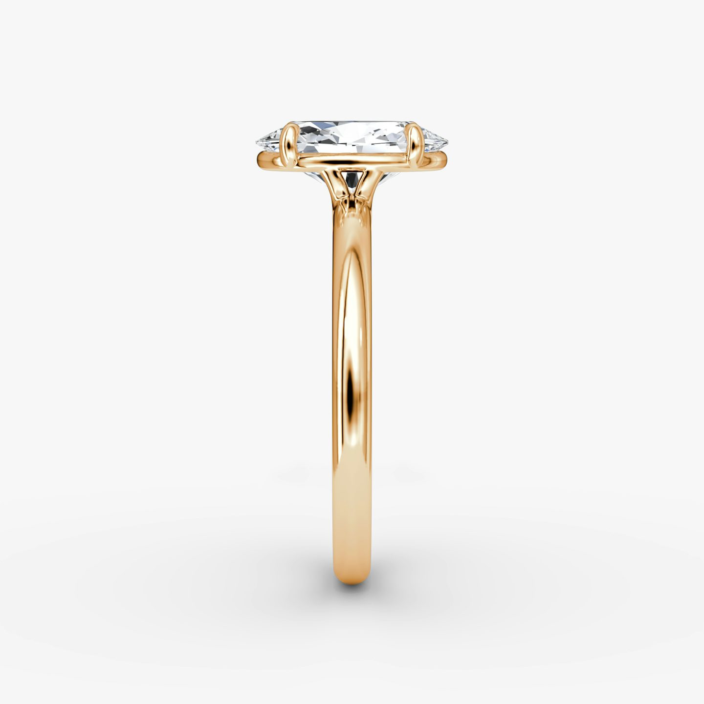 The Signature | Oval | 14k | 14k Rose Gold | Band width: Large | Band: Plain | Setting style: Plain | Diamond orientation: vertical | Carat weight: See full inventory