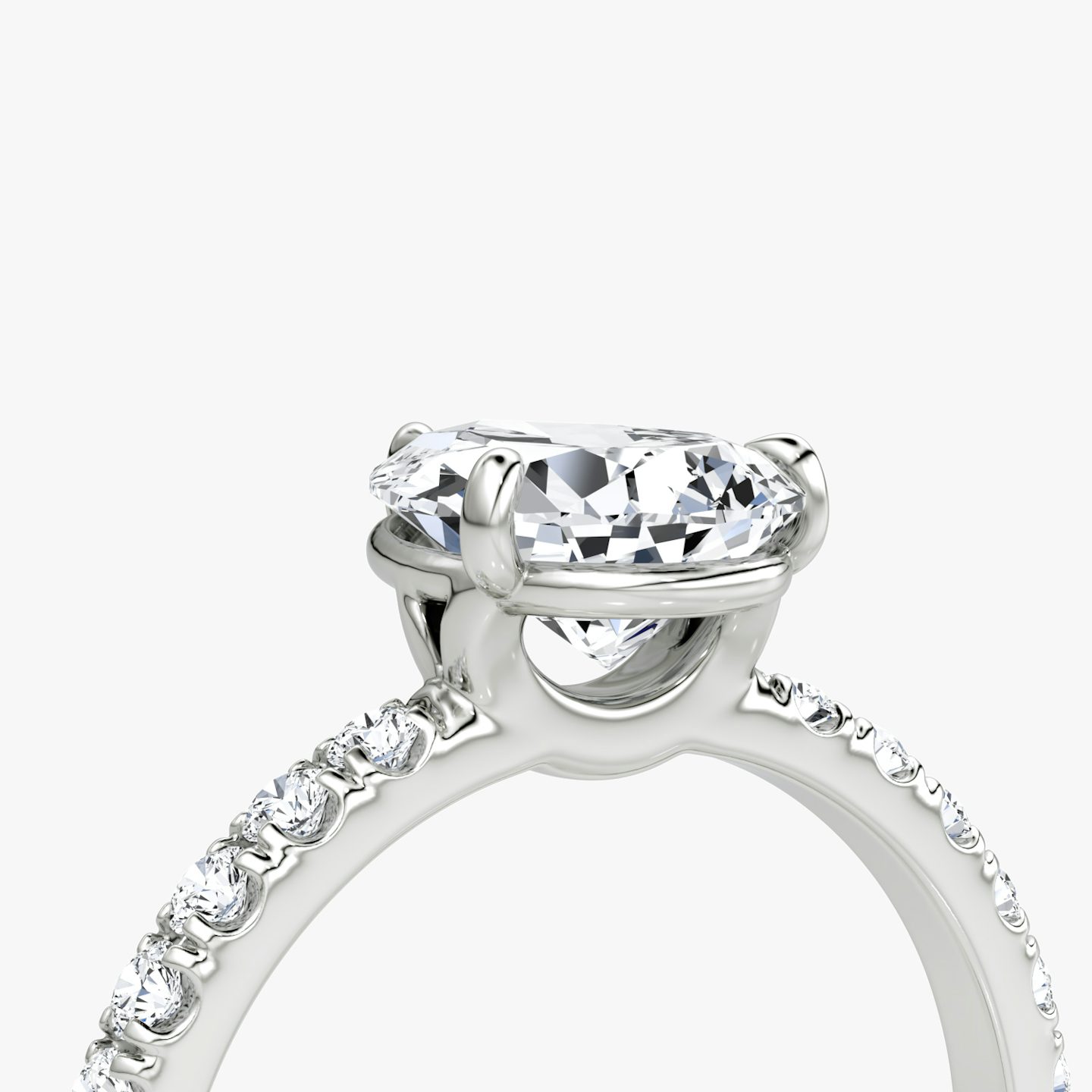 The Signature | Pear | 18k | 18k White Gold | Band width: Large | Band: Pavé | Setting style: Plain | Diamond orientation: vertical | Carat weight: See full inventory