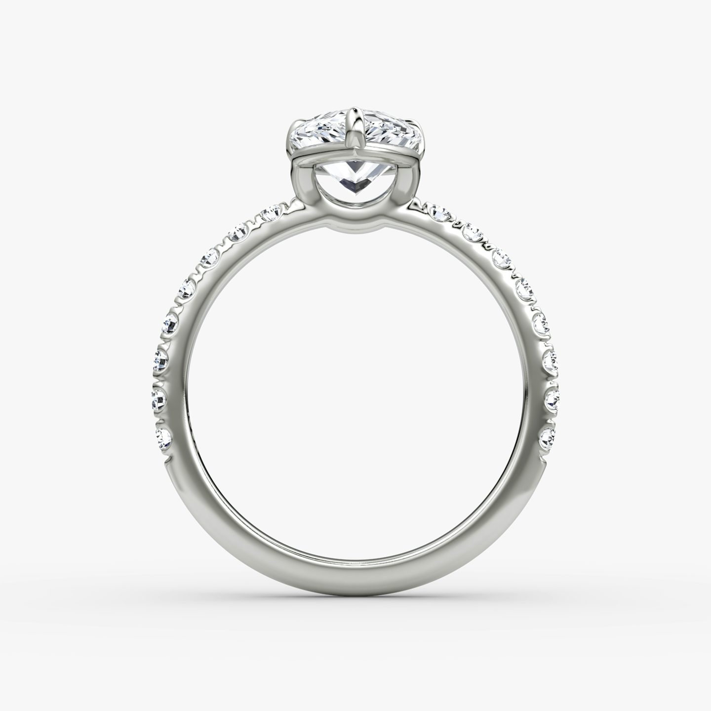 The Signature | Pear | 18k | 18k White Gold | Band width: Large | Band: Pavé | Setting style: Plain | Diamond orientation: vertical | Carat weight: See full inventory