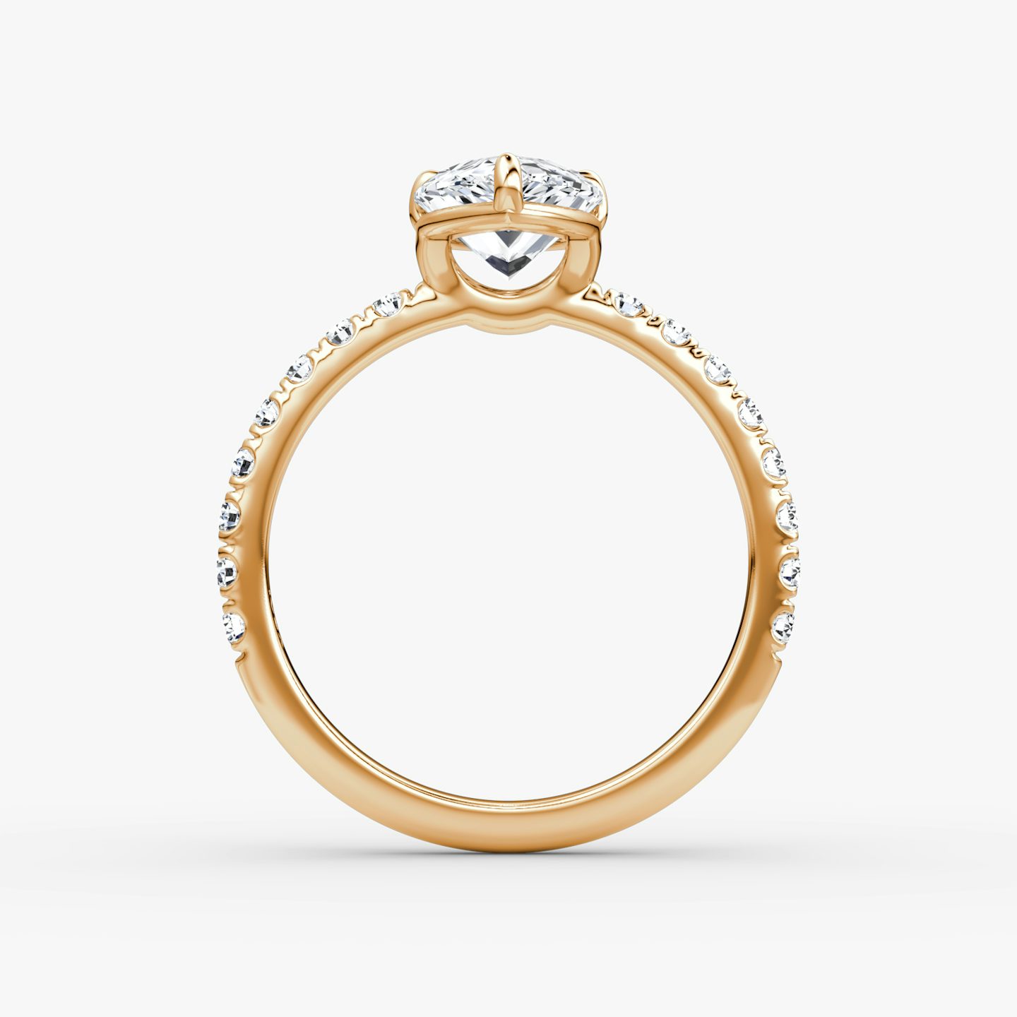 The Signature | Pear | 14k | 14k Rose Gold | Band width: Large | Band: Pavé | Setting style: Plain | Diamond orientation: vertical | Carat weight: See full inventory