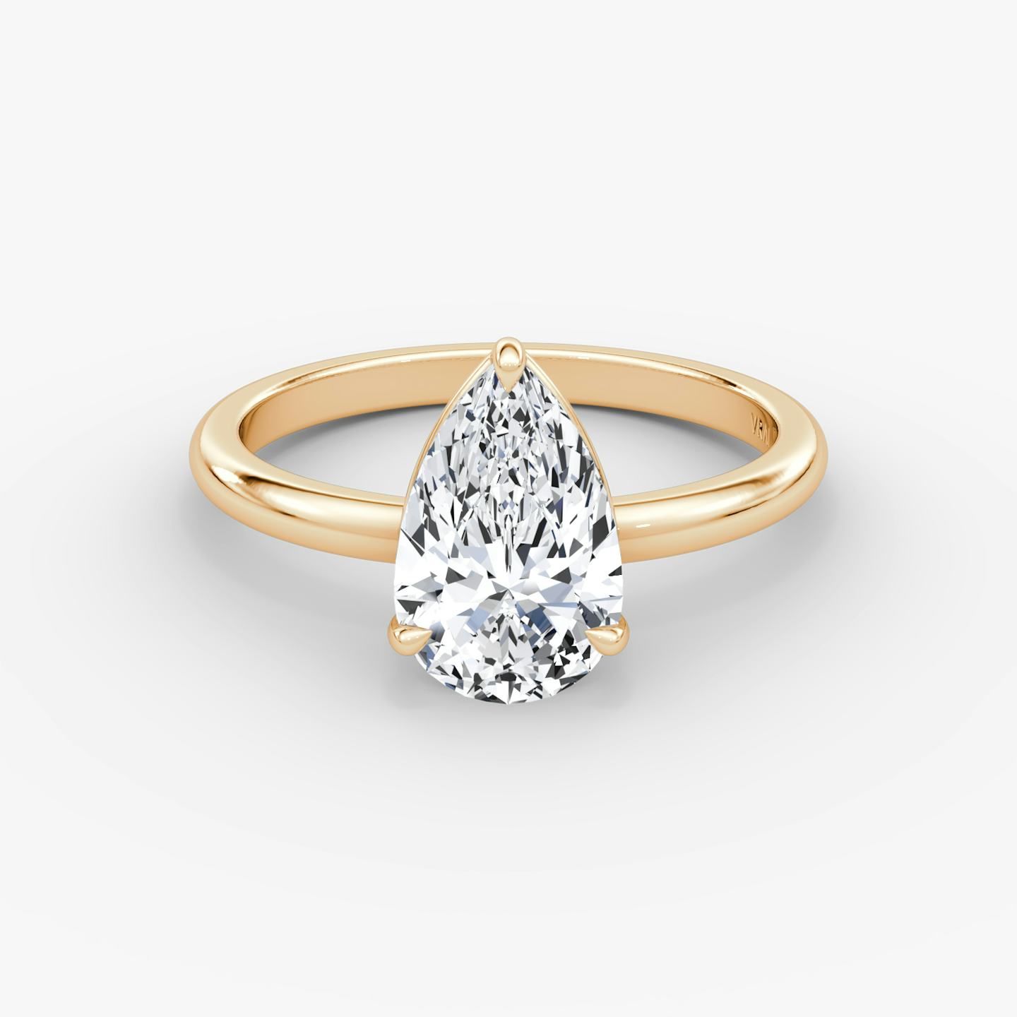 The Signature | Pear | 14k | 14k Rose Gold | Band width: Large | Band: Plain | Setting style: Plain | Diamond orientation: vertical | Carat weight: See full inventory