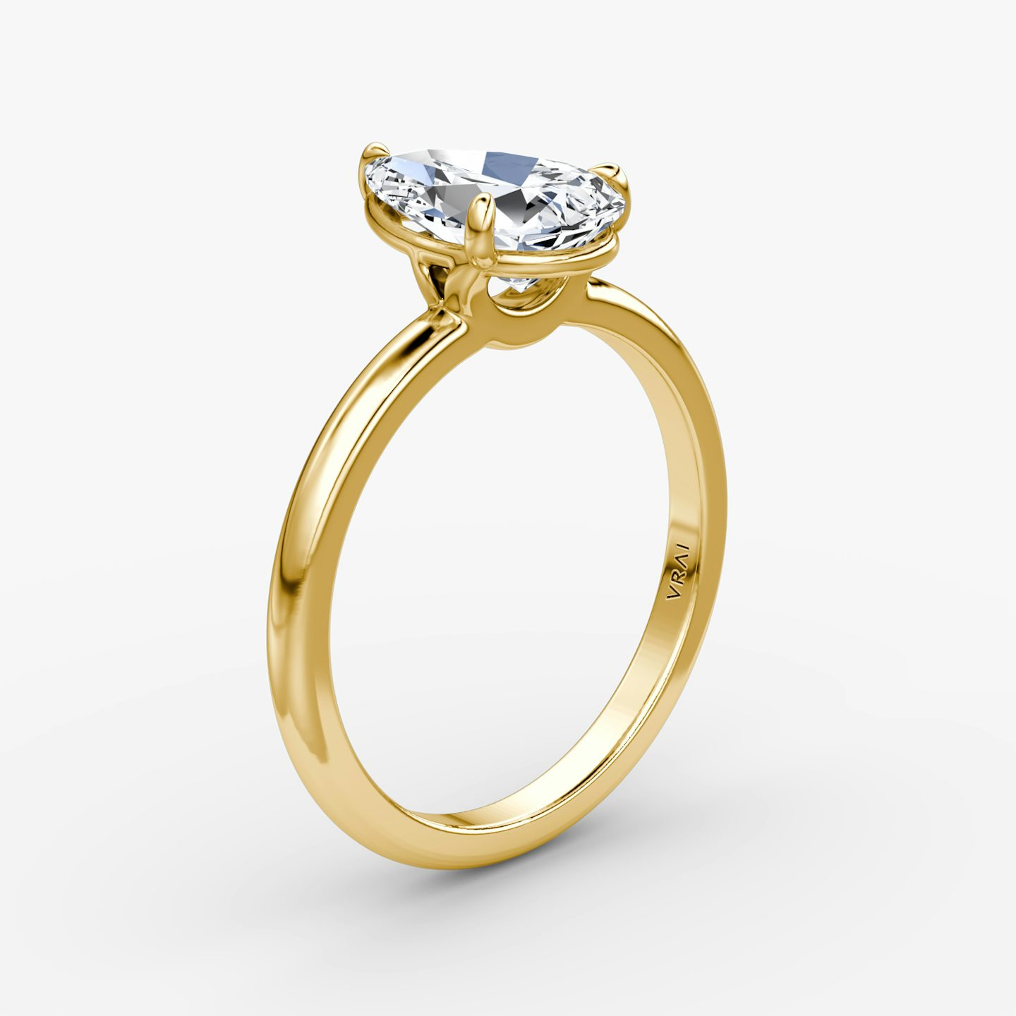 undefined | Pear | 18k | 18k Yellow Gold | Band width: Large | Band: Plain | Setting style: Plain | Diamond orientation: vertical | Carat weight: See full inventory