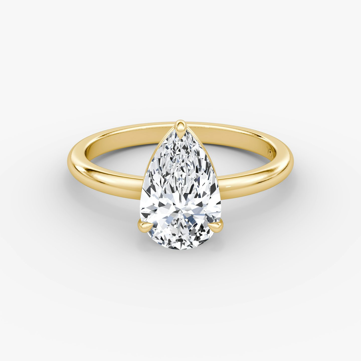 undefined | Pear | 18k | 18k Yellow Gold | Band width: Large | Band: Plain | Setting style: Plain | Diamond orientation: vertical | Carat weight: See full inventory
