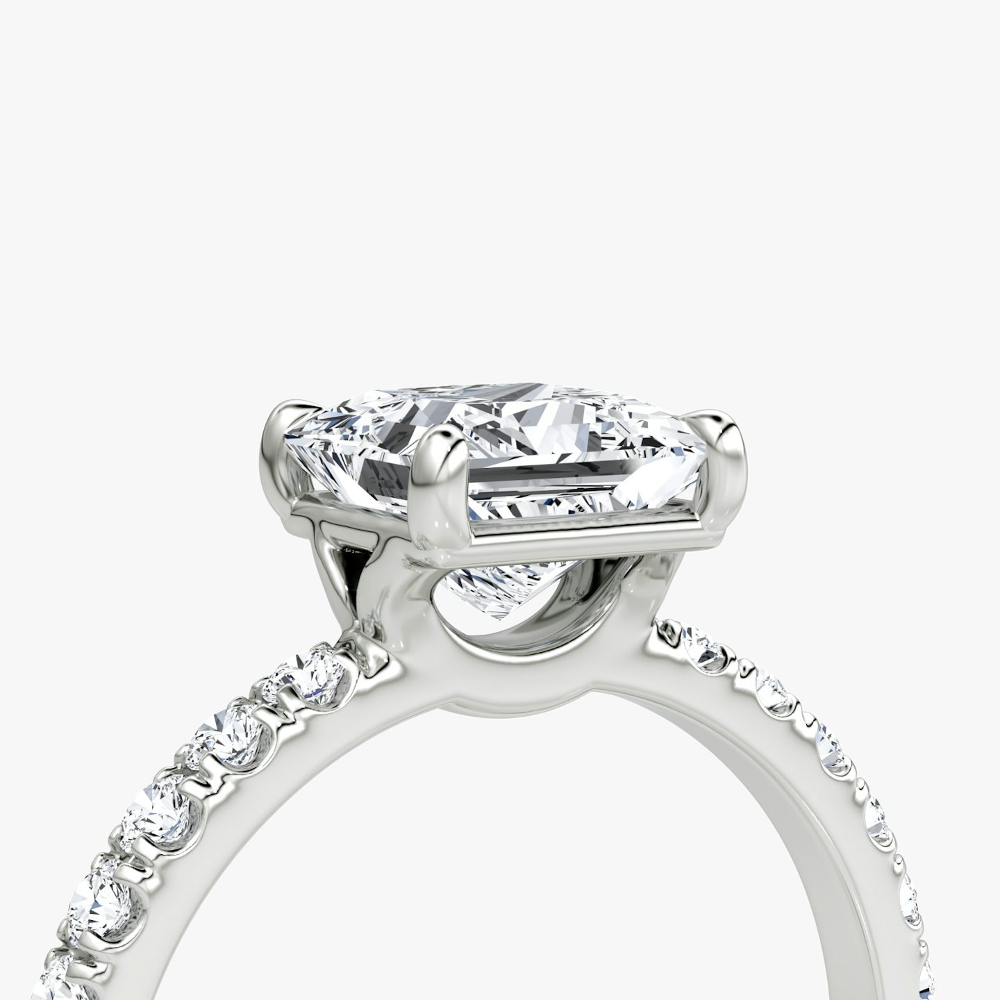 The Signature | Princess | 18k | 18k White Gold | Band: Pavé | Band width: Large | Setting style: Plain | Diamond orientation: vertical | Carat weight: See full inventory
