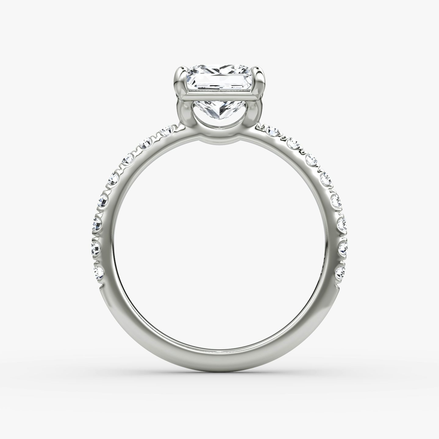 The Signature | Princess | Platinum | Band width: Large | Band: Pavé | Setting style: Plain | Diamond orientation: vertical | Carat weight: See full inventory