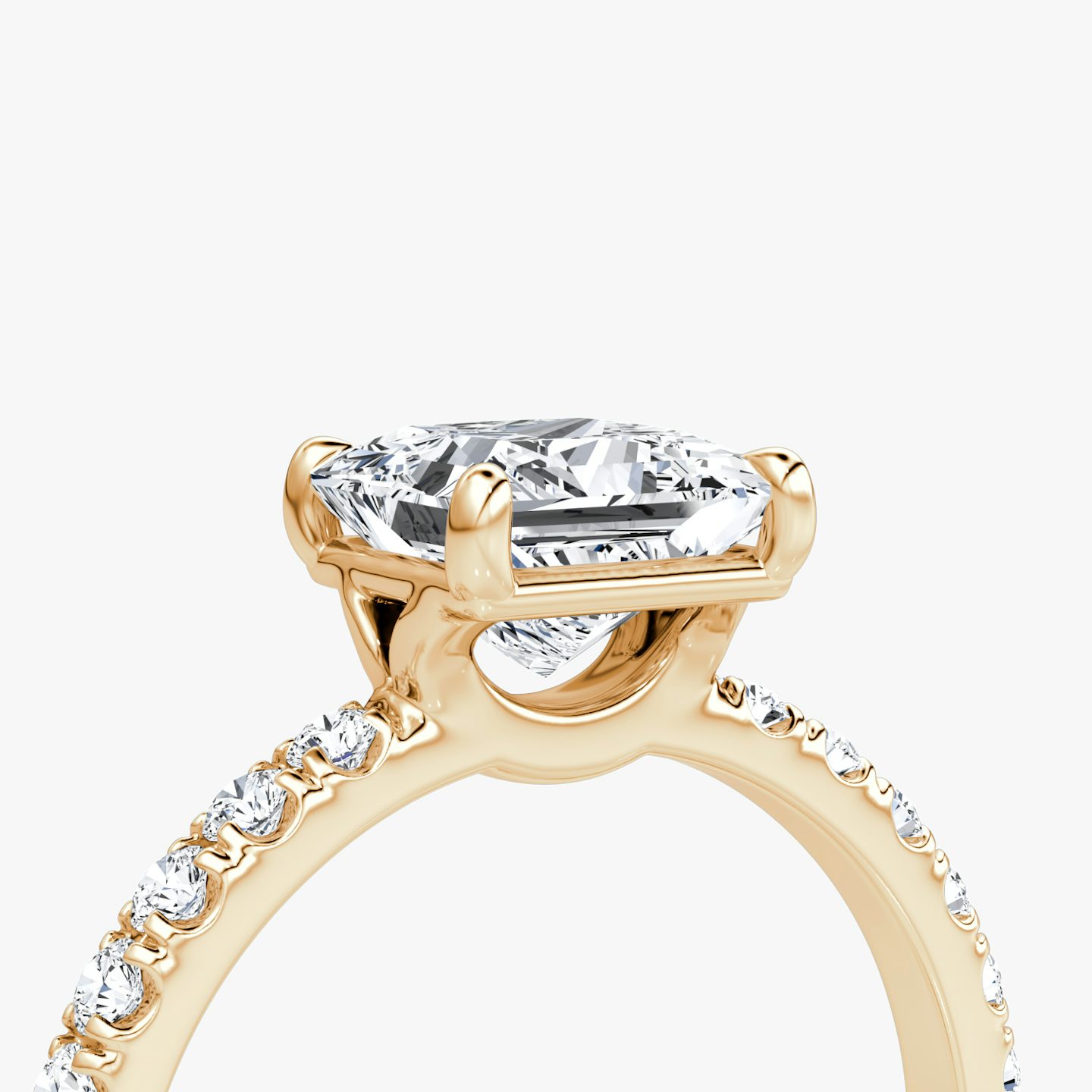 The Signature | Princess | 14k | 14k Rose Gold | Band: Pavé | Band width: Large | Setting style: Plain | Diamond orientation: vertical | Carat weight: See full inventory