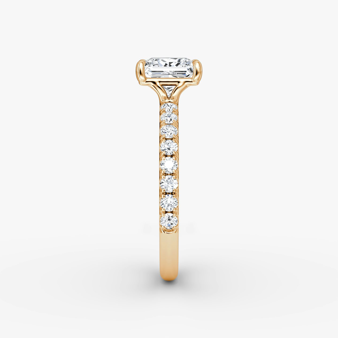 The Signature | Princess | 14k | 14k Rose Gold | Band width: Large | Band: Pavé | Setting style: Plain | Diamond orientation: vertical | Carat weight: See full inventory