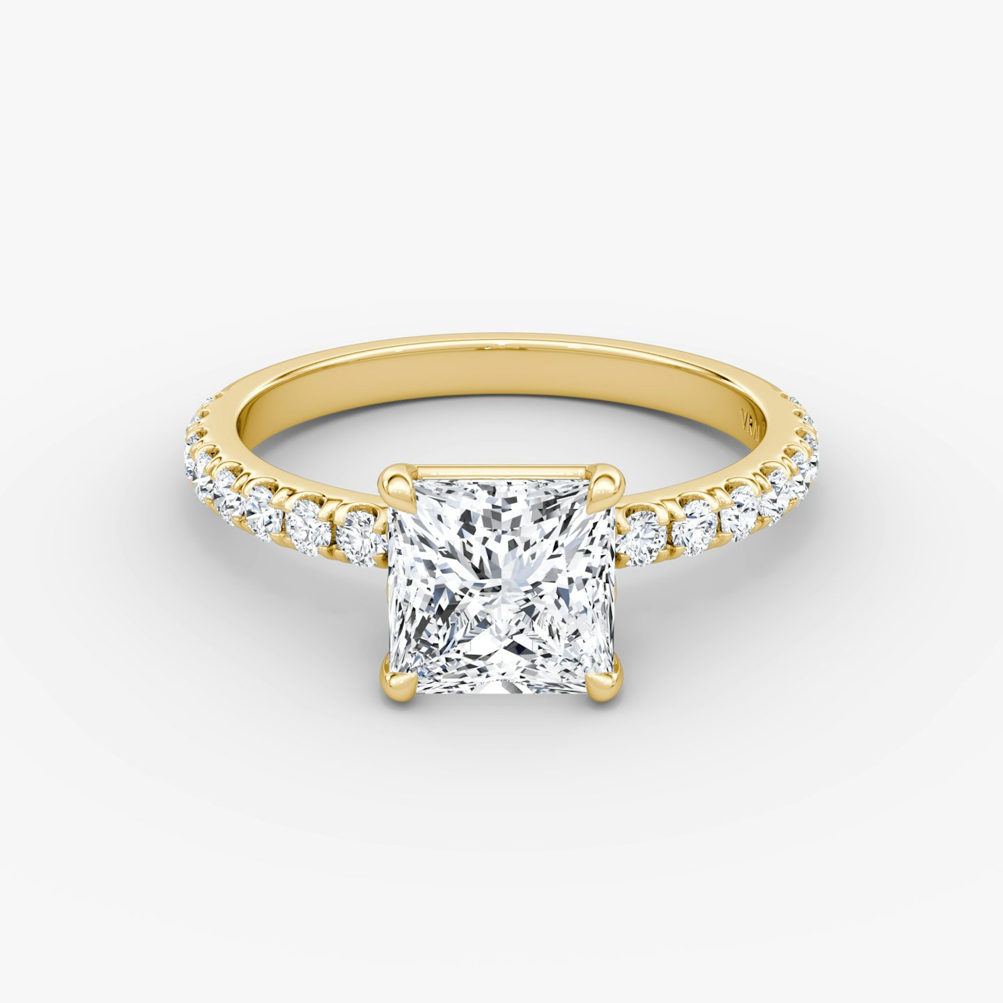 The Signature | Princess | 18k | 18k Yellow Gold | Band: Pavé | Band width: Large | Setting style: Plain | Diamond orientation: vertical | Carat weight: See full inventory