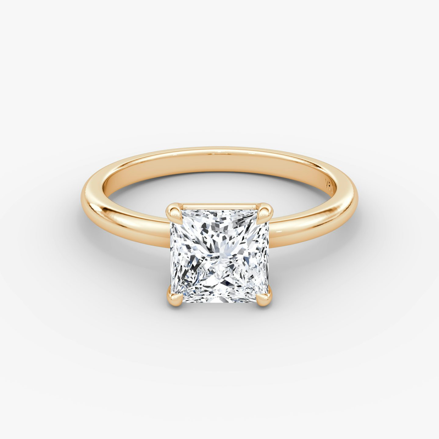 The Signature | Princess | 14k | 14k Rose Gold | Band: Plain | Band width: Large | Setting style: Plain | Diamond orientation: vertical | Carat weight: See full inventory