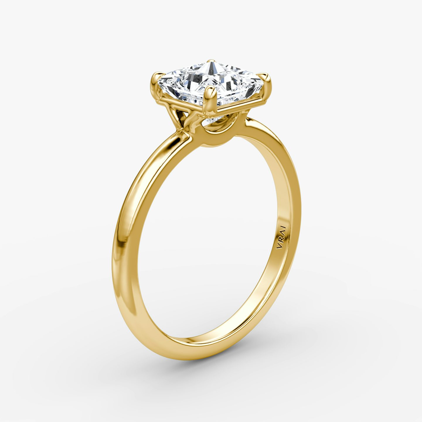 The Signature | Princess | 18k | 18k Yellow Gold | Band: Plain | Band width: Large | Setting style: Plain | Diamond orientation: vertical | Carat weight: See full inventory