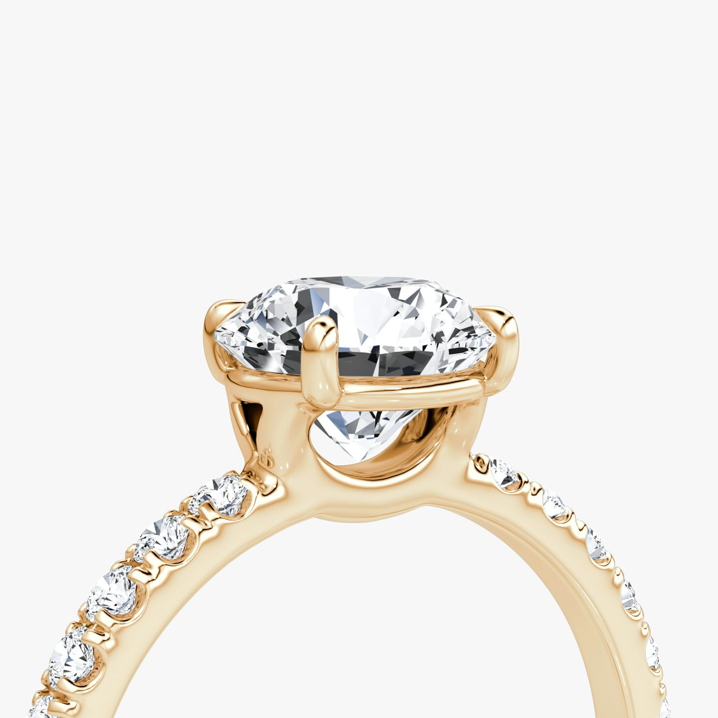 The Signature | Round Brilliant | 14k | 14k Rose Gold | Band: Pavé | Band width: Large | Carat weight: 1 | Setting style: Plain | Diamond orientation: vertical