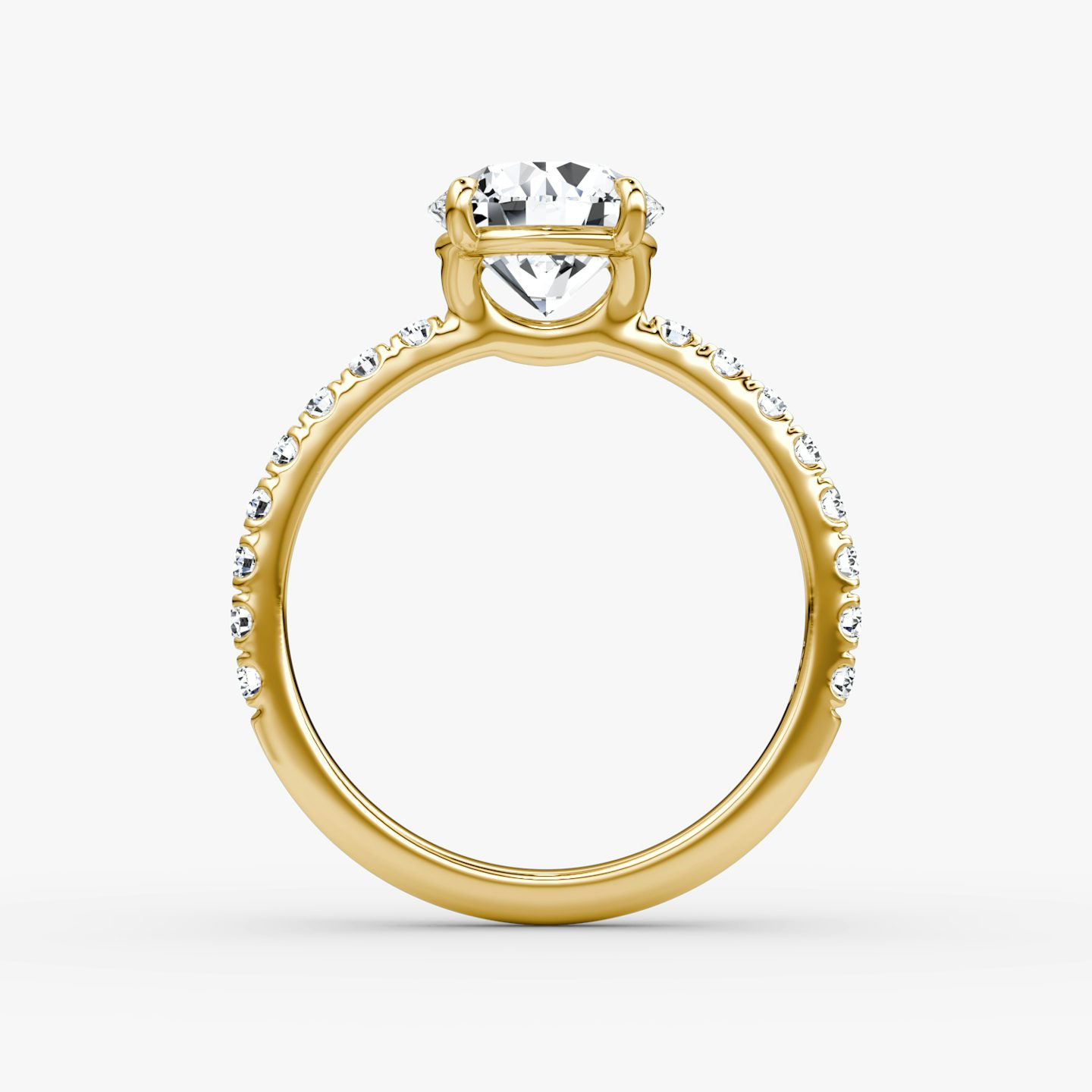 The Signature | Round Brilliant | 18k | 18k Yellow Gold | Band: Pavé | Band width: Large | Carat weight: See full inventory | Setting style: Plain | Diamond orientation: Horizontal