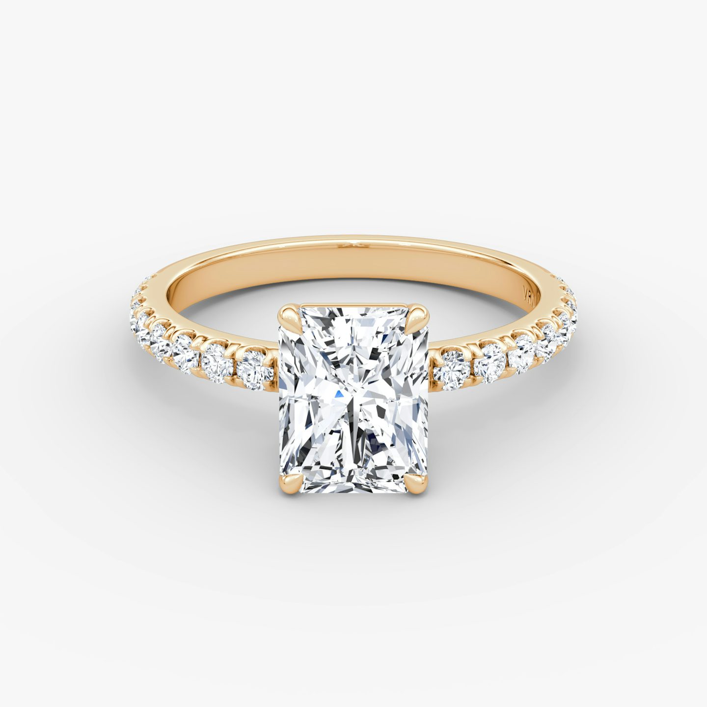 The Signature | Radiant | 14k | 14k Rose Gold | Band: Pavé | Band width: Large | Setting style: Plain | Diamond orientation: vertical | Carat weight: See full inventory