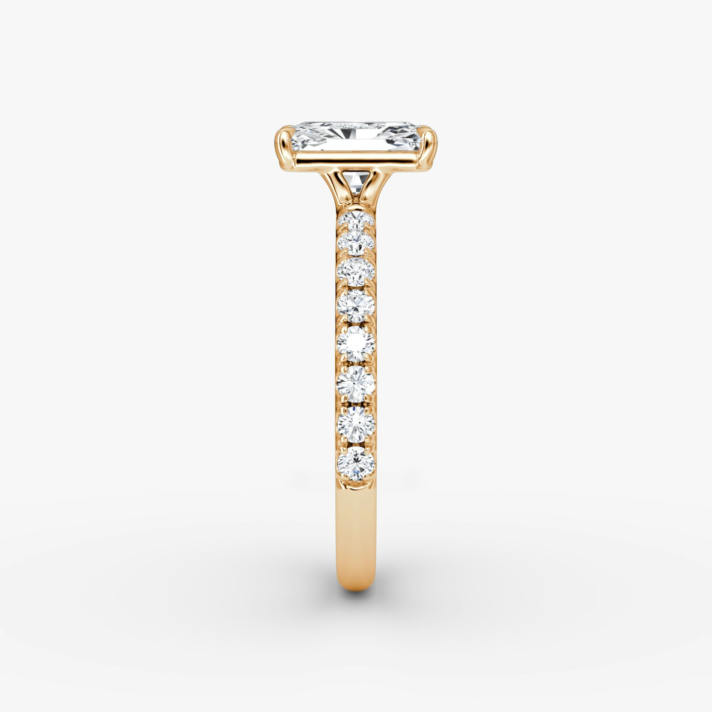 The Signature | Radiant | 14k | 14k Rose Gold | Band width: Large | Band: Pavé | Setting style: Plain | Diamond orientation: vertical | Carat weight: See full inventory
