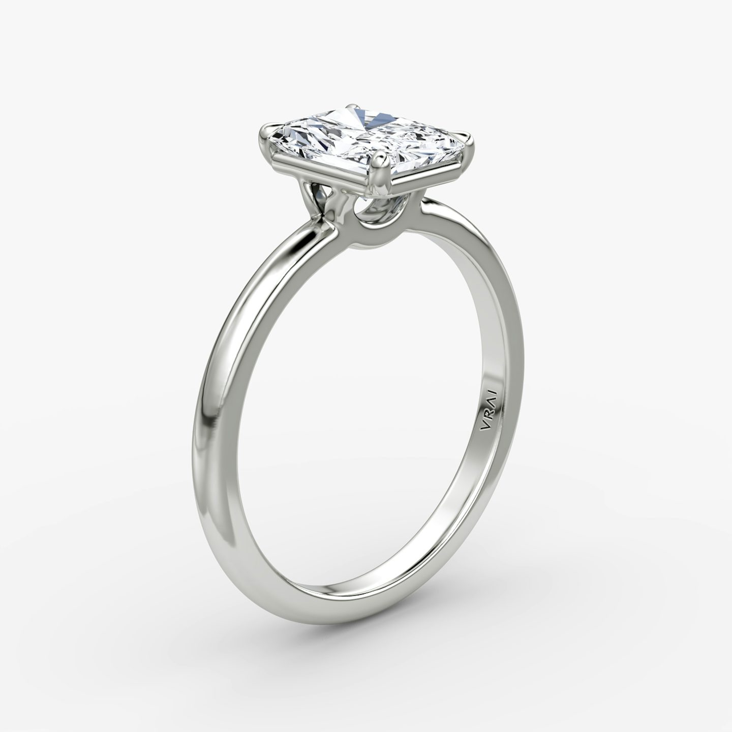 The Signature | Radiant | 18k | 18k White Gold | Band: Plain | Band width: Large | Setting style: Plain | Diamond orientation: vertical | Carat weight: See full inventory