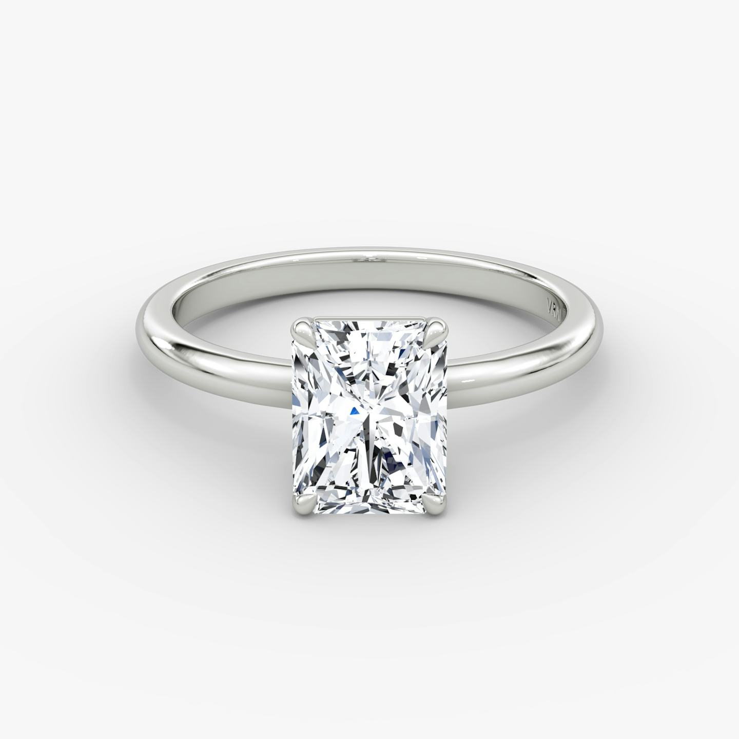 The Signature | Radiant | 18k | 18k White Gold | Band width: Large | Band: Plain | Setting style: Plain | Diamond orientation: vertical | Carat weight: See full inventory