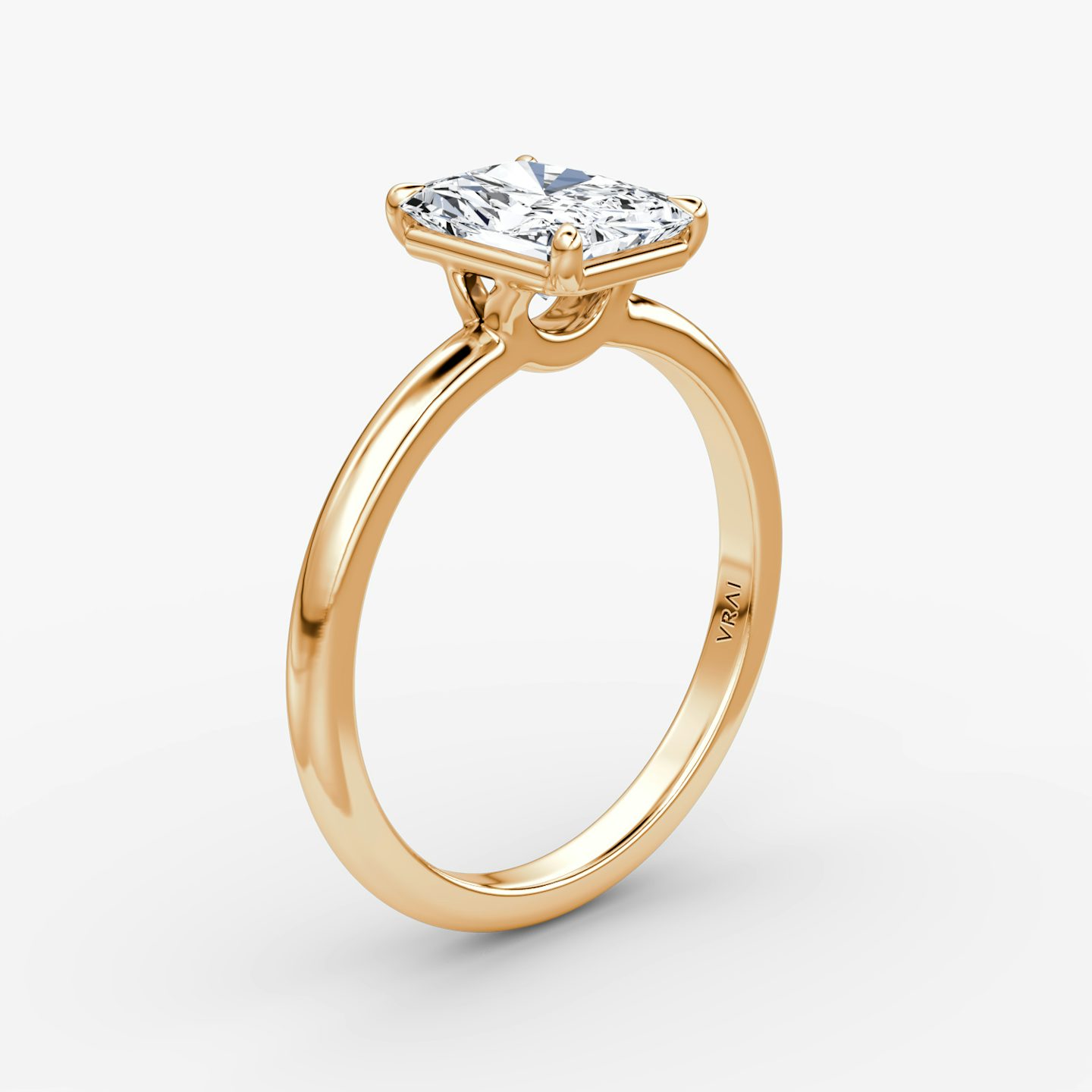 The Signature | Radiant | 14k | 14k Rose Gold | Band width: Large | Band: Plain | Setting style: Plain | Diamond orientation: vertical | Carat weight: See full inventory