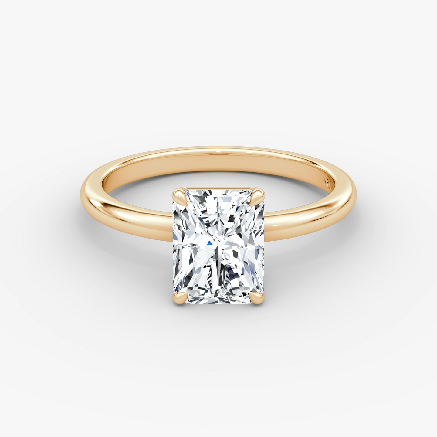 The Signature | Radiant | 14k | 14k Rose Gold | Band: Plain | Band width: Large | Setting style: Plain | Diamond orientation: vertical | Carat weight: See full inventory